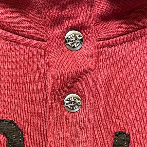 Harley Davidson Mens 3XL Long Sleeve Pullover Sweatshirt Dark Red - Picture 3 of 5